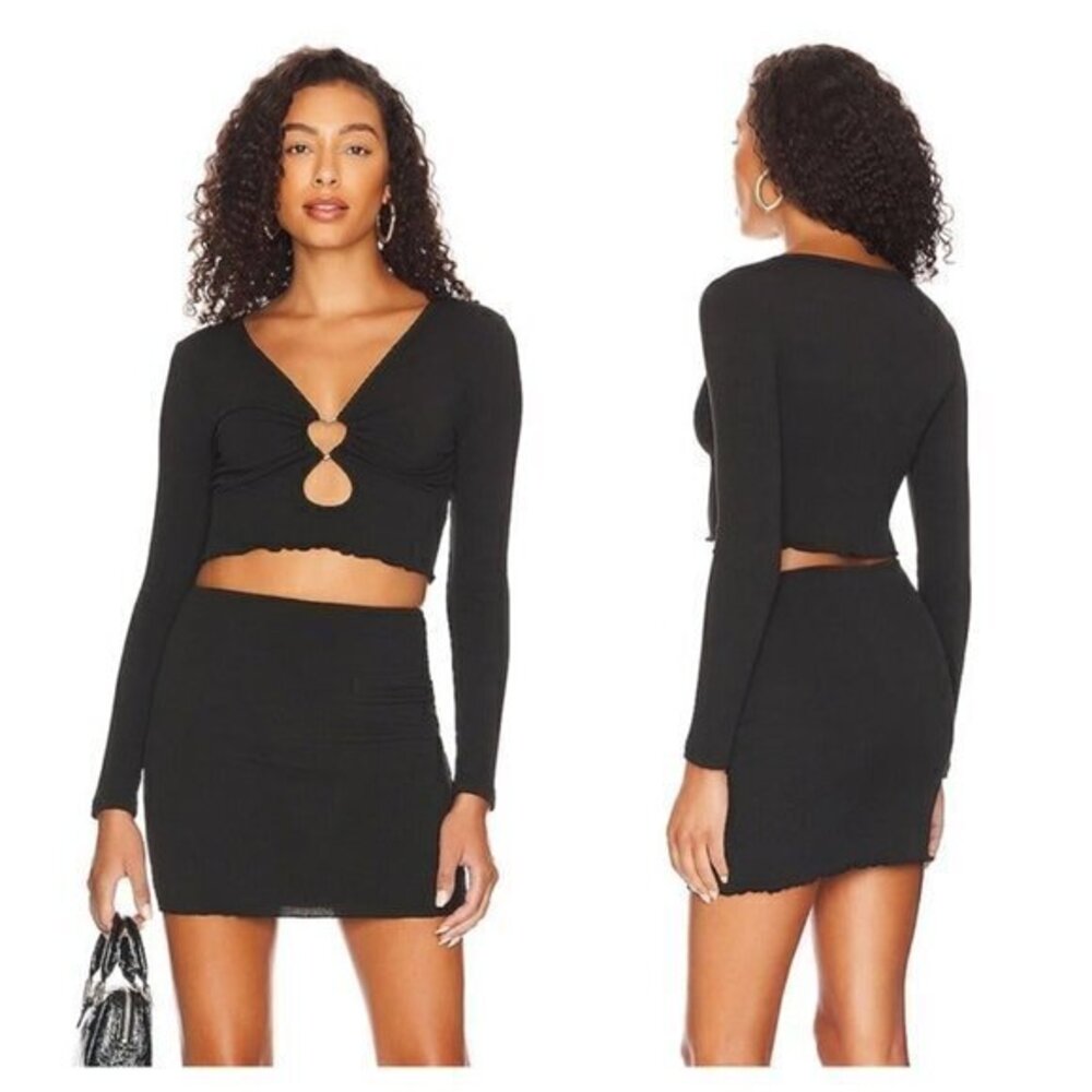 Superdown Melanie Heart Skirt Set - Black